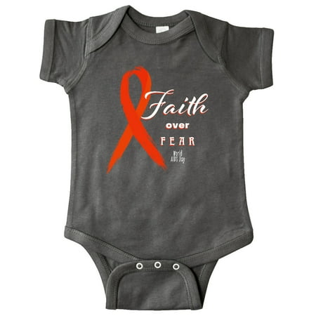 

Inktastic Faith Over Fear World AIDS Day with Red Ribbon Gift Baby Boy or Baby Girl Bodysuit