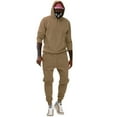 thumbnail image 2 of VBTAPA Men's Tracksuit 2 Piece Hooded Athletic Sweatsuits Solid Casual Running Jogging Sport Suit Sets Lightweight Drawstring Hoodie and Sweatpants Set Deal of The Day Clearance Khaki L, 2 of 6
