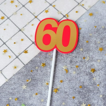 FRCOLOR 20pcs 60Years Toppers 60th Birthday Cake Decorating Toppers Cake Picks