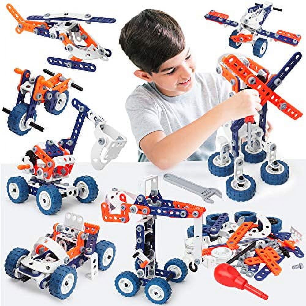 Ferthor Fun Building Toys for Boys Age 8-12,Erector Sets 4 Mini Army  Vehicles Model,Metal Military Models Toys for Kids Ages 8+,DIY Educational
