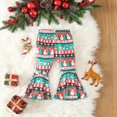 thumbnail image 5 of NOLDARES Toddler Baby Girl Clothes Infant Toddler Christmas Long Sleeve Tops Flare Pants Fall Winter Outfits Sets with Headband(T605-Green), 5 of 9