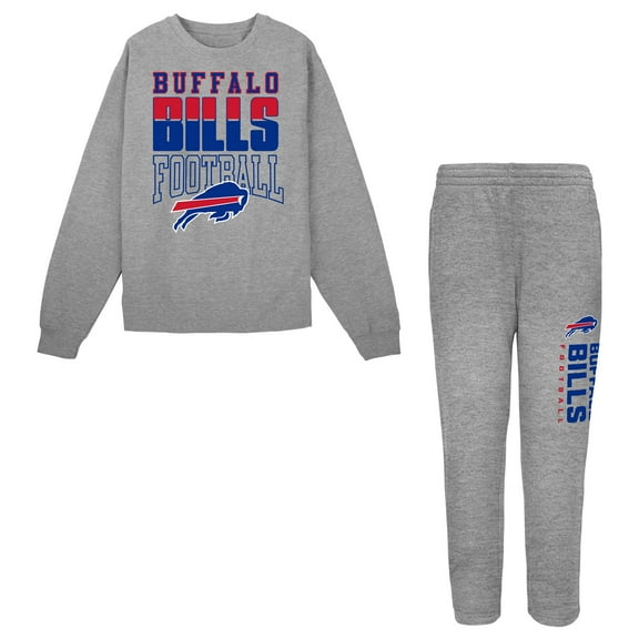 Toddler Outerstuff Heather Gray Buffalo Bills Crewneck Sweatshirt & Pants Set