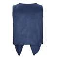 thumbnail image 6 of JULMCOMO Faux Suede Vest Tops for Women Fringe Button Down Sleeveless Casual Vest Jacket Cropped Cowboy Western Jacket Navy S, 6 of 7