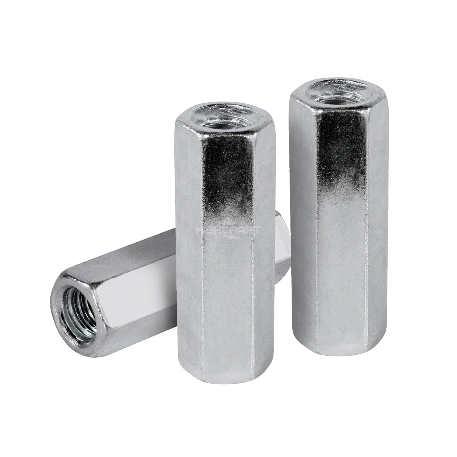 Highcraft 7/8" X 2-5/8" Rod Coupling Nuts, Zinc Plated, 30 Pk