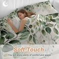 thumbnail image 4 of Eucalyptus Leaf Bedding Duvet Cover Set King Size 4 Pieces Country Plant Linen Texture Bedding Set with Zipper Closure, 1 Comforter Cover 92x106 Inches 1 Flat Sheet & 2 Pillow Cases, 4 of 7