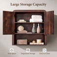 thumbnail image 4 of Aitjunz 23" W Bathroom Wall Storage Cabinet, Wood Medicine Cabinet with Doors and Adjustable Shelf, Over the Toilet Storage Cabinet for Bathroom, Laundry Room and Kitchen, Brown, 4 of 8