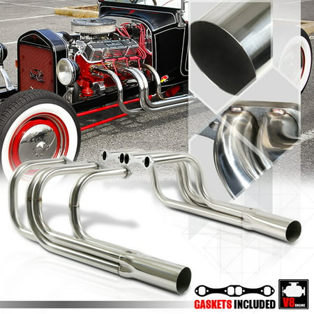 SS Exhaust Header Manifold for Chevy Small Block SBC T-Bucket Roadster (Best Exhaust For Roadstar)