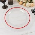 thumbnail image 3 of Balsa Circle 10 Clear 10" Disposable Round Plastic Dinner Plates Red Rim Party Tableware, 3 of 8