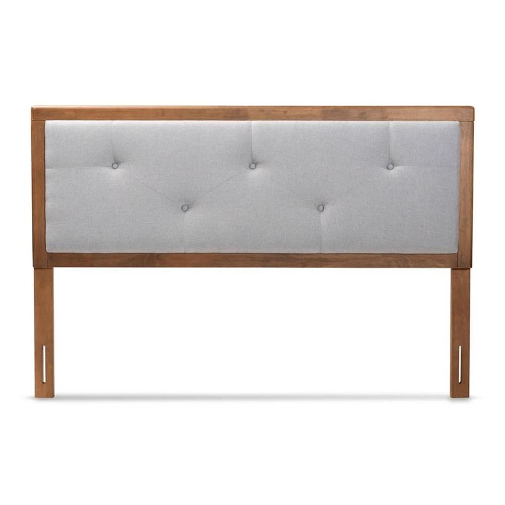 Baxton Studio Abner Light Gray and Brown Finished Wood Queen Size Headboard