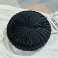 thumbnail image 2 of Round Throw Pillow 14.9inch Soft Round Floor Pillow Handmade Pleats Round Pillow Cushion for Couch Velvet Decorative Throw Pillow for Sofa Bed Living Room, 2 of 8