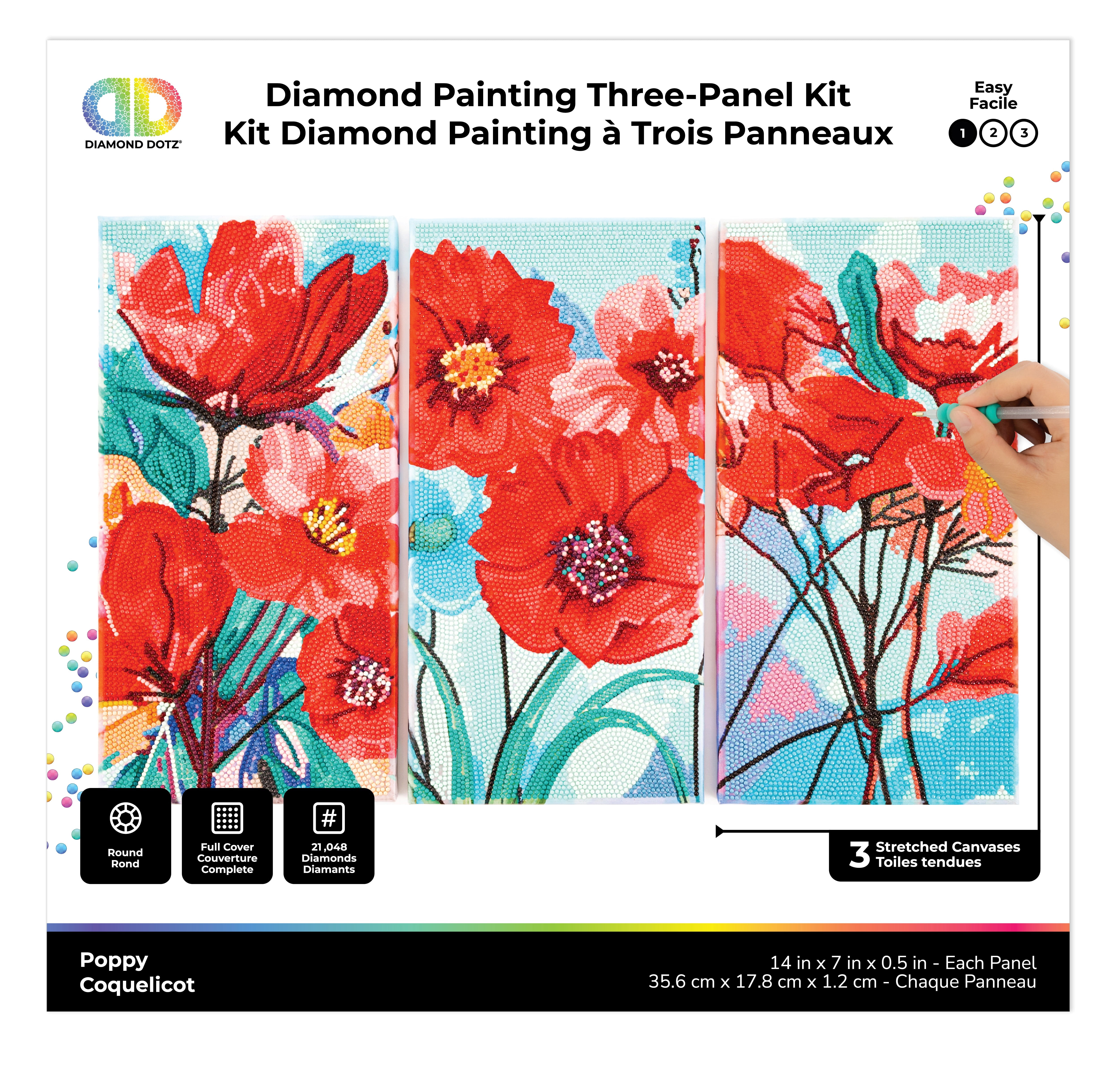 DIAMOND DOTZ® Poppy Triptych Diamond Painting Kit