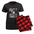 thumbnail image 5 of CafePress - Drink Wine And Pet My Poodle Dog T Shirt Pajamas - Women's Short Sleeve Print T-Shirt and Pants Dark Cotton Pajama Set, 5 of 7
