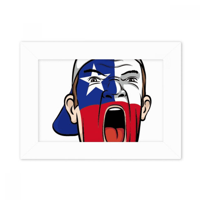 Chile Flag Facial Makeup Head Screang Cap Photo Mount Frame Picture Art Painting Desktop 5x7 inch
