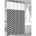 thumbnail image 4 of Black White Plaid No Hook Shower Curtain Waterproof, Bathroom Curtains with Snap in Liners and See Through Top Window, Modern Buffalo Check Gingham Art Hotel Style Bathtub Curtains Shower 36"Wx72"L, 4 of 8
