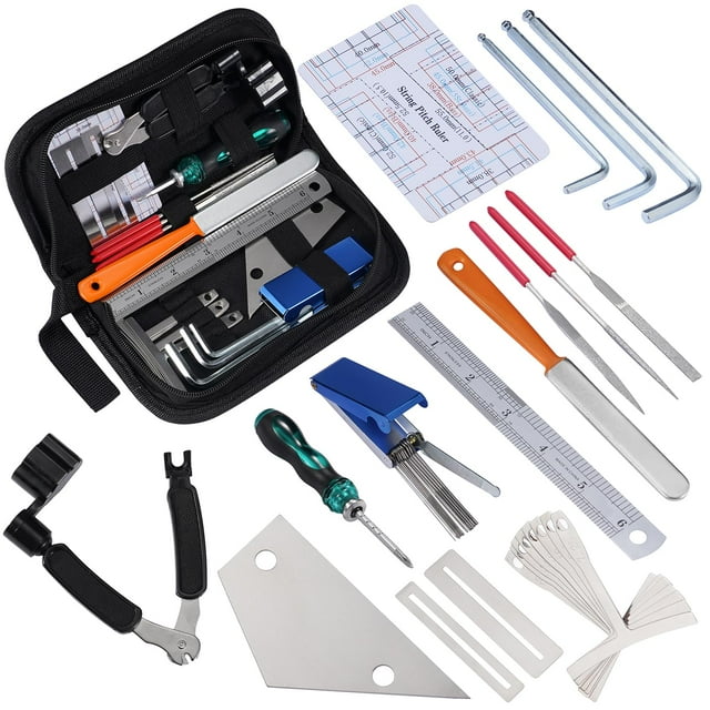Kit de herramientas de reparación y mantenimiento de guitarras LEKATO de 25 piezas