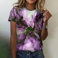 thumbnail image 2 of Dyegold Vintage Tees For Women Floral Print Short Sleeve Crewneck Tops Shirts Plus Size Retro Graphic Tshirts Casual Blouse, 2 of 4