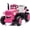 Pink, variant on 12V Ride On Tractor for Toddlers, Cute Electric Car for Boys & Girls, Power Car Wheels with LED Lights, Music, Horn, Safety Belt, Blue
