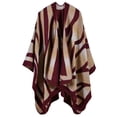 thumbnail image 3 of MERIGLARE Poncho Élégant Dégradé pour Femmes, Cardigan Rouge, 3 of 5