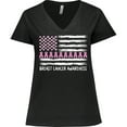 thumbnail image 3 of Inktastic Breast Cancer Awareness Pink Ribbons and Flag Women's Plus Size V-Neck T-Shirt, 3 of 5