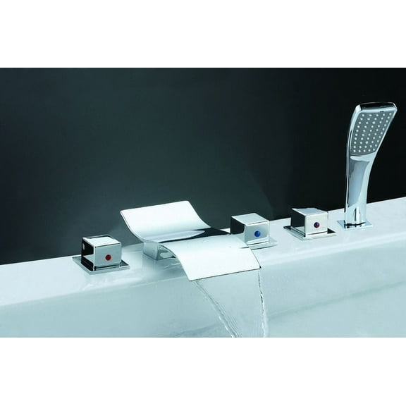 Juno Waterfall Roman Tub Faucets with Handheld Shower