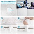 thumbnail image 4 of No Hook Shower Curtain, Jewelry Shower Curtains for Bathroom with See Through Top Window, Blue Purple Gemstone Classic Black Waterproof & Washable Bath Curtain Small Stall 36"x78", 4 of 9