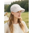 thumbnail image 3 of Luxtrada Womens Sun Visor Hats Wide Brim Beach Hats for Women UV Protection Foldable Sun Hat (Beige), 3 of 6