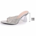 thumbnail image 5 of Wowcloth Women's Rhinestone Slides - Comfortable Plus Size Solid Color Pointed Open Toe Heel for Casual Fashion, 5 of 9