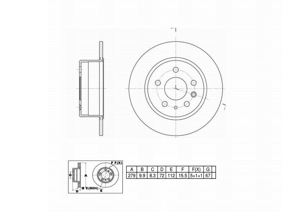Winstop Brake Rotor, Rear WS227649, Mercedes-Benz 300D 1985-1975