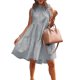 thumbnail image 2 of Vestido Midi De Verano Vestido elegante para mujer Vestido casual con volantes Vestido sin mangas Club Party Dress (Gris L) Cgtredaw Para estrenar, 2 of 7