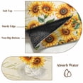 thumbnail image 6 of Round Area Rug 6 Ft, Yellow Sunflowers Washable Non-Slip Circle Carpet for Living Room/Bedroom, Farmhouse Rustic Botanical Floral Plants Low-Profile Indoor Mats Collection Rugs for Residential, 6 of 7