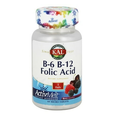 UPC 021245651857 product image for Kal - B6 B12 Folic Acid ActivMelt Vegan, Lozenge, Berry (Btl-Plastic) 60ct | upcitemdb.com
