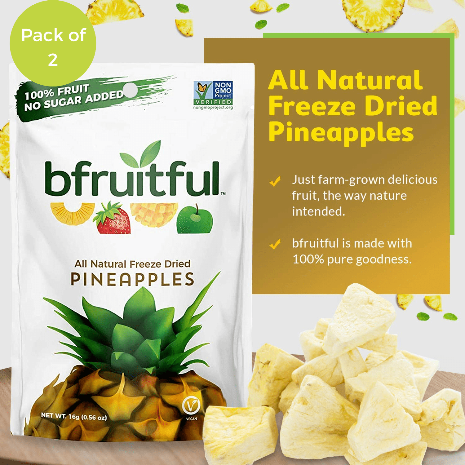 Freeze-Dried Pineapple - Healthy Fruit Snack – Freshly Preserved