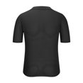 thumbnail image 4 of VSSSJ Men's Crochet Knit Short Sleeve Top Cutout Lapel Collar Button Down Shirts Relaxed Fit Cozy Vacation Summer Beach Shirt Tops Black XXXL, 4 of 5