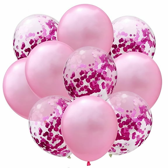 CCOCC Pink Confetti Latex Balloons,50 Pack Birthday Balloons for Party Wedding Bridal Shower Decorations Pink