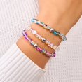 thumbnail image 4 of Violet Andromeda | Silver | Galaxy Glass Bead Bracelet, 4 of 9