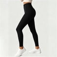 thumbnail image 3 of Yoga Pants for Womens - High Elastic Waist Solid Color Sport Workout Tight Long Pants S, 3 of 6