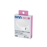 onn 32W Dual USB-C and USB-A Port Wall Charger, Fast Charging, USB-IF Certified, Foldable Plug, White - Compatible with iPhone, Samsung Galaxy, Note, Pixel Devices iPad Pro, More