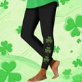 thumbnail image 2 of QATAINLAV Womens Gym Leggings Saint Patrick's Day Clover Graphic Workout Yoga Pants Casual High Waist Tummy Control Compression Legging Tights Green M, 2 of 5