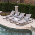 thumbnail image 2 of GDF Studio Camdyn Outdoor Mesh and Aluminum Adjustable Chaise Lounges, Set of 4, Silver and Gray, 2 of 8