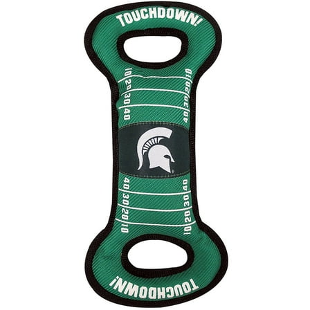 Pets First Collegiate Michigan State Spartans Football Field Toy for DOGS & CATS. Heavy-Duty, Durable toys with Squeakers