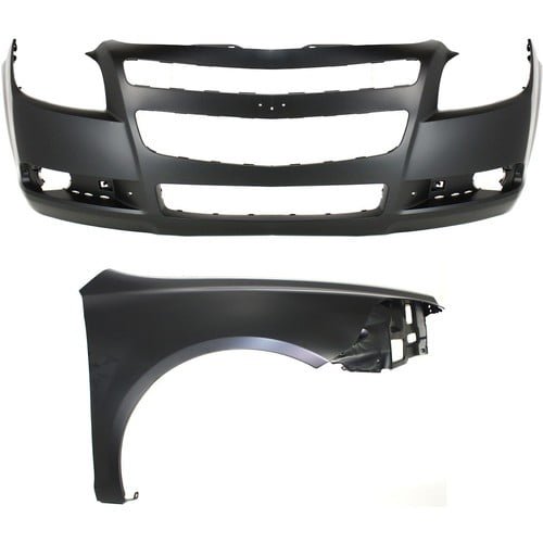 Front Bumper Cover and Fender Kit For 2008-2012 Chevrolet Malibu Sedan Primed