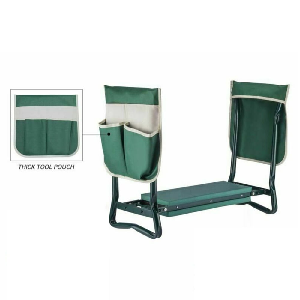 Garden Kneeler Seat With Kneeling Pad And Large Tool Pouch, Foldable