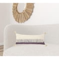 thumbnail image 6 of 14" X 36" Purple And Off-White 100% Cotton Zippered Pillow, 6 of 10
