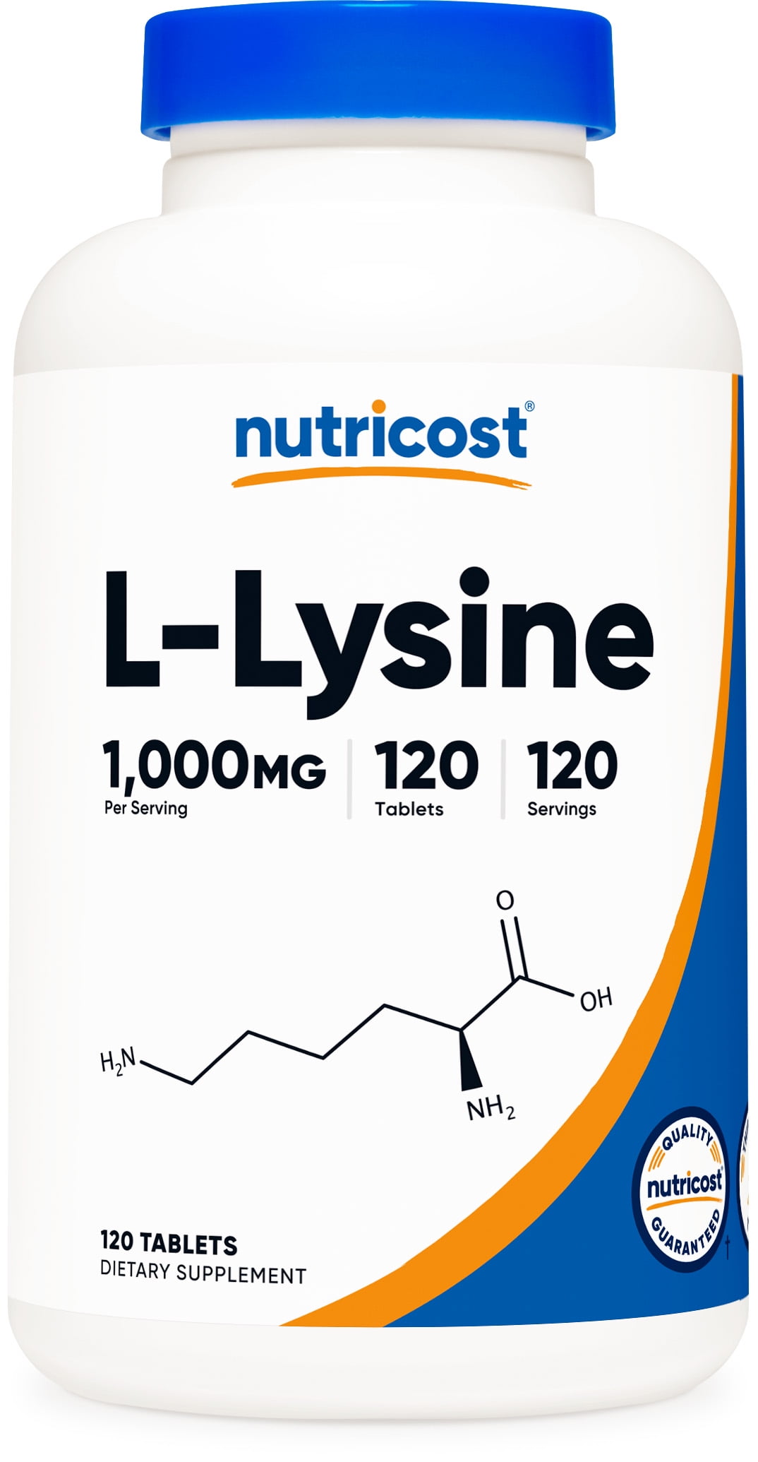 Nutricost L-Lysine 1000mg, 120 Tablets - Gluten Free & Non-GMO Amino Acid Supplement