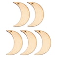 thumbnail image 1 of Moon Shape Hanging Ornament Wooden Chip Beige 20Pcs 1.4X2In, 1 of 8