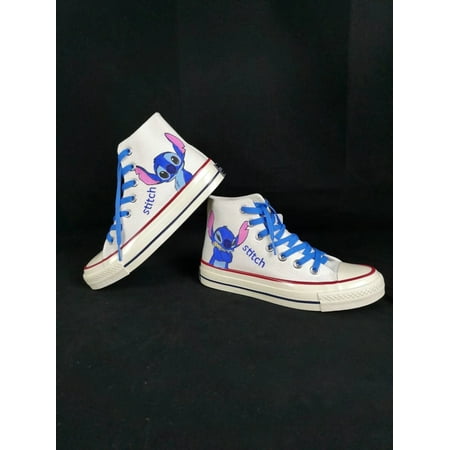 Cartoon Lilo & Stitch High-tpo Canvas Shoes  Auti-silp Sneakers  Cute Fashion Skateboard Shoes  Gilrs Women s Classic Flat Shoes