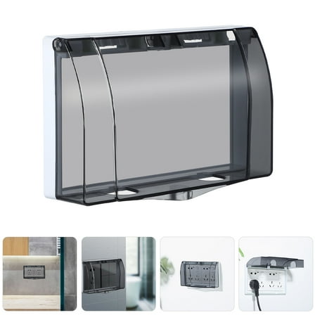 Clispeed 2Pcs Dual 86 Type Weatherproof Outlet Cover Black Plastic Protective Case