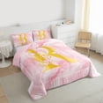 thumbnail image 3 of Homewish Pink Initial Letter R Bedding Comforter Set, Romantic Anniversary Rose Twin Comforter Sets, Modern Fashion Marble Reversible Bedding Set, Breathable Home Decor, 2-Piece, 3 of 8