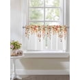 thumbnail image 3 of Half Window Curtain 36 Inches Long, Orange Botanical Window Treatment Curtain Drapes, Watercolor Leaf Fall Thanksgiving Small Tier Curtains for Bathroom Over Sink, 27.5"x36", 2 Panels, 3 of 7