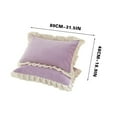 thumbnail image 7 of WKSCLPAI Queen Pillow Cases Set of 2, Pure Cotton Champray Ruffled Edge Pillowcase with Envelope Closure, Home Light Luxury Solid Color Pillow Covers, Machine Washable, Light Purple, 7 of 7